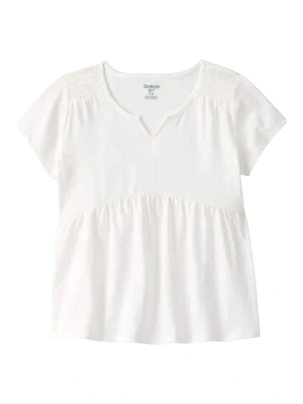 OshKosh B’gosh Toddler Girl's White Peplum Short Sleeve Top